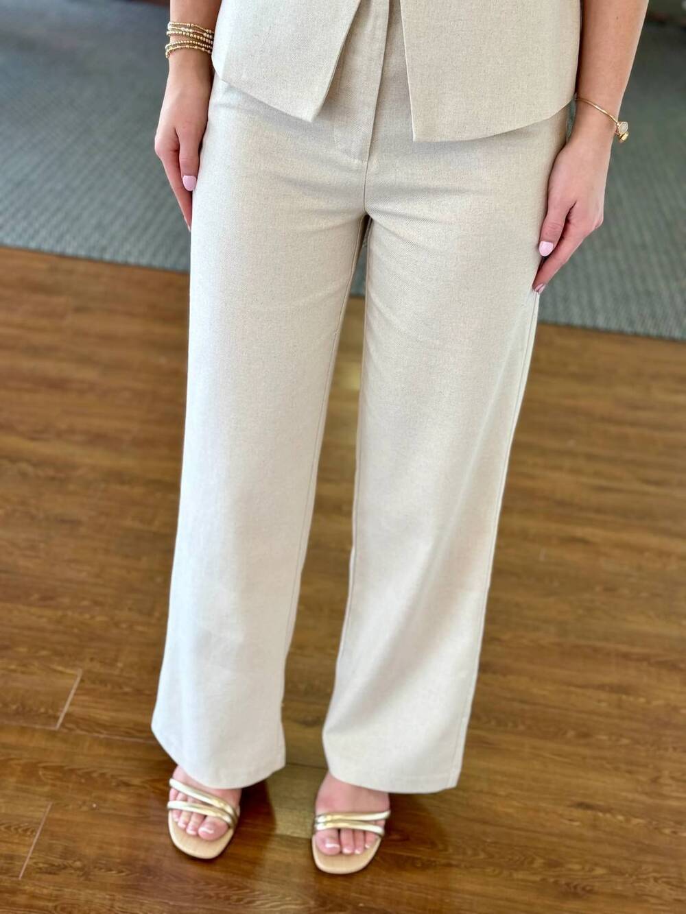 NEW LUCY PARIS hope linen pant in beige